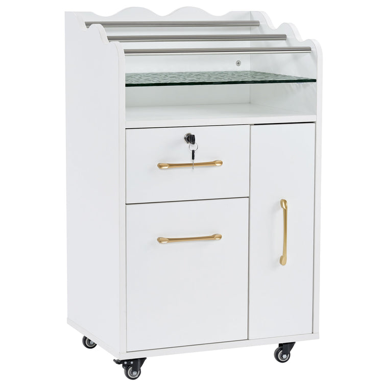 Salon Cart With Lockable Drawer Barber Trolley For Hair Stylist 2045