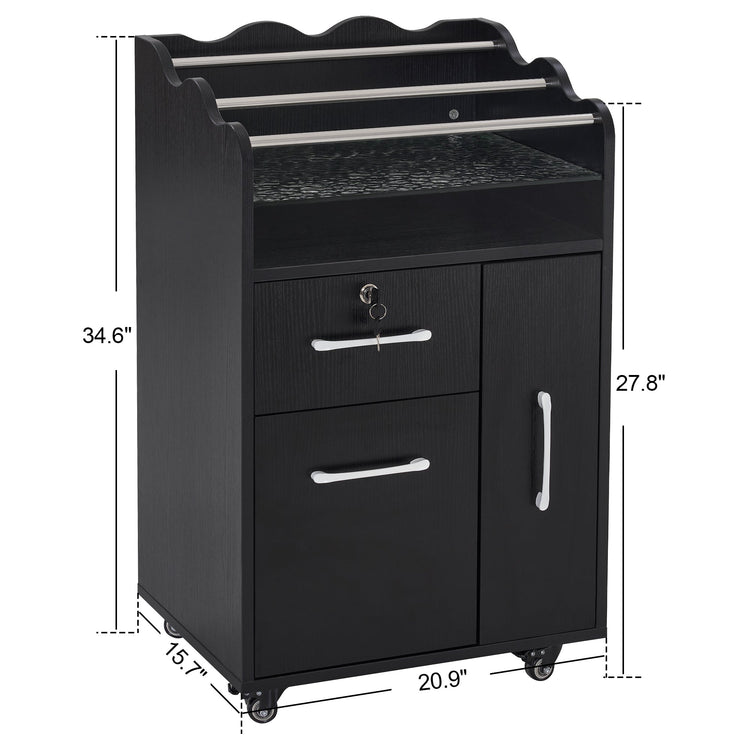Salon Cart With Lockable Drawer Barber Trolley For Hair Stylist 2045