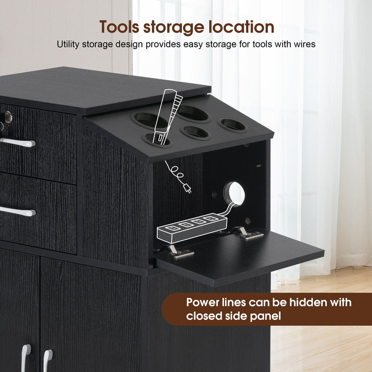 Barber Locking Storage Station Beauty Salon Cabinet For Hair Stylist 2005