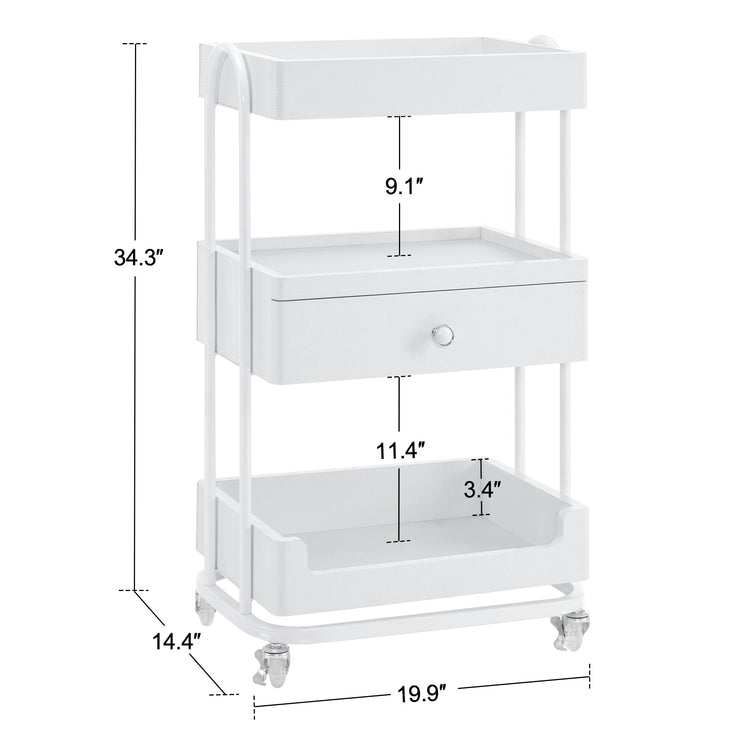 Salon Trolley With Wheels, Spa Storage Stylist Cart With Shelves 2086