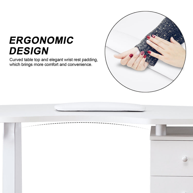 Manicure Acetone Resistant Table Beauty Spa Nail Art Desk 0422