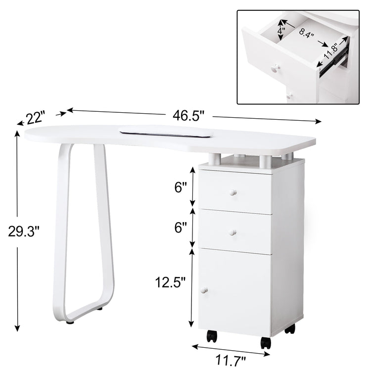 Manicure Acetone Resistant Table Beauty Spa Nail Art Desk 0422