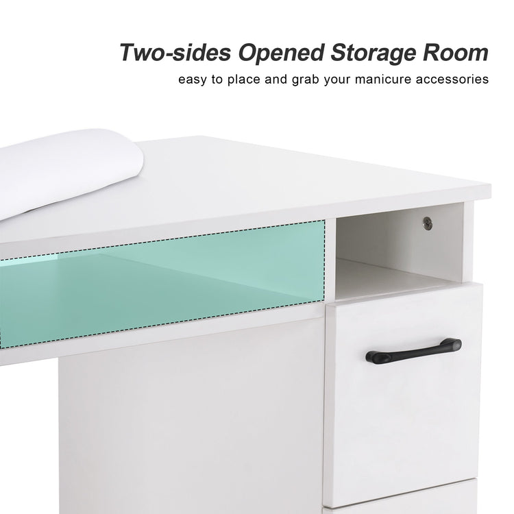 Manicure Table With Wheels Movable Nail Desk Salon Workstation 2600