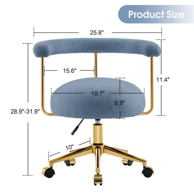 Nail Chair With Rolling Wheels Adjustable Makeup Vanity Chair 3527
