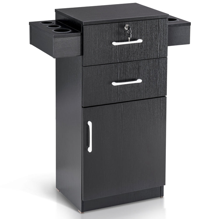 Locking Salon Cabinet With Hair Dryer Holder Barber Stylist Station 2021