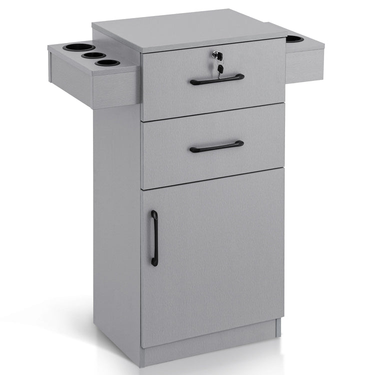 Locking Salon Cabinet With Hair Dryer Holder Barber Stylist Station 2021
