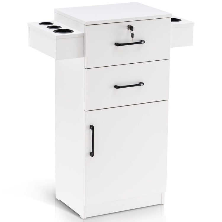 Locking Salon Cabinet With Hair Dryer Holder Barber Stylist Station 2021
