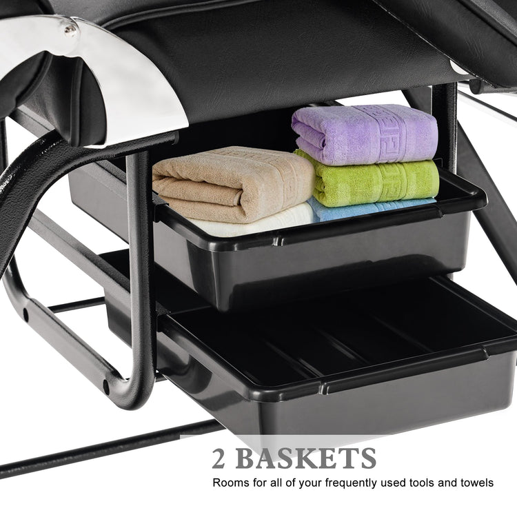 Pro Massage Chair Adjustable Tattoo Bed With Storage Baskets 9612