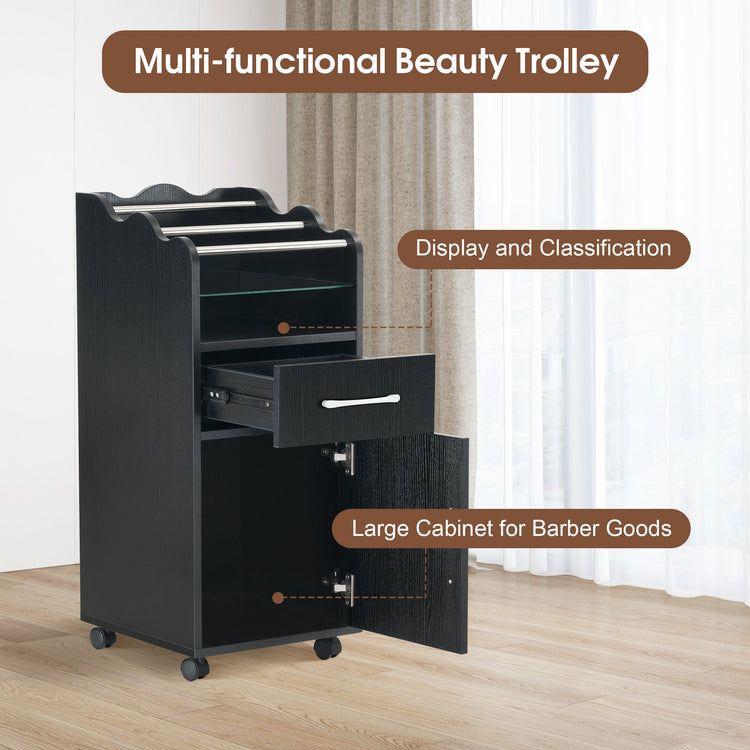 Salon Cart With Cabinet Barber Rolling Trolley For Hair Stylist With Wheels 2013