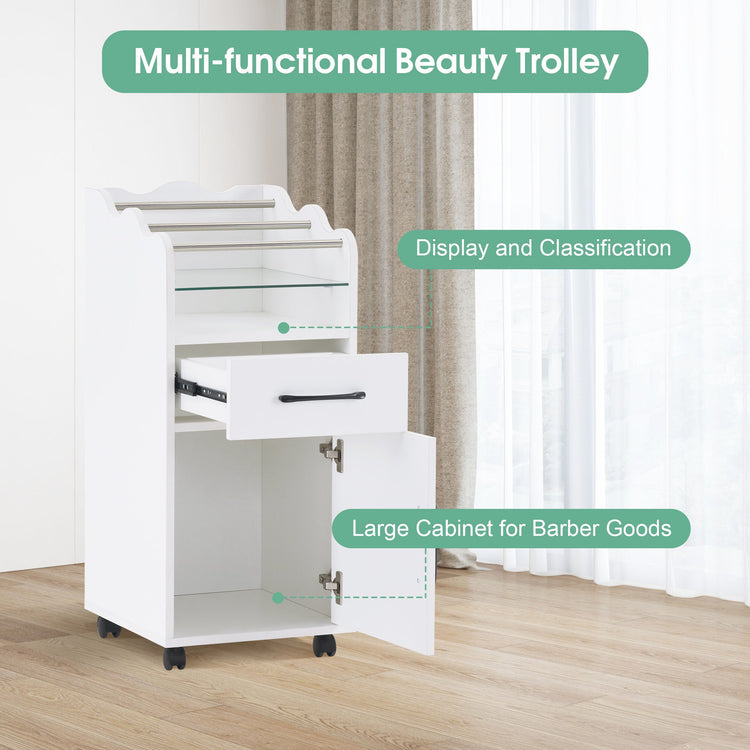 Salon Cart With Cabinet Barber Rolling Trolley For Hair Stylist With Wheels 2013