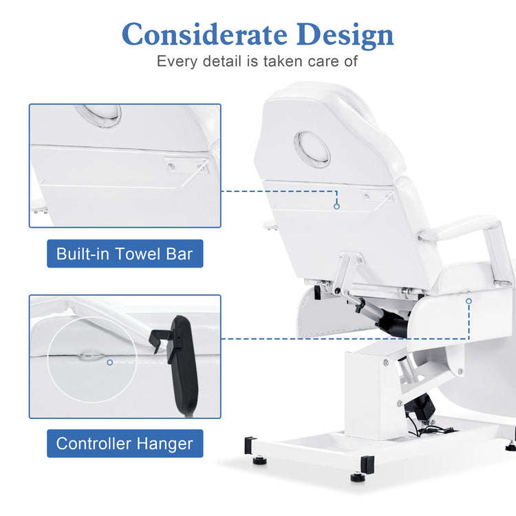Electric Tattoo Chair For Client, Facial Bed For Esthetician With 3 Motors, Massage Table 2751
