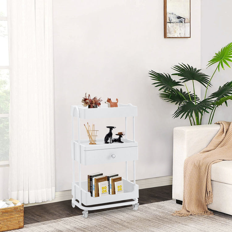 Salon Trolley With Wheels, Spa Storage Stylist Cart With Shelves 2086