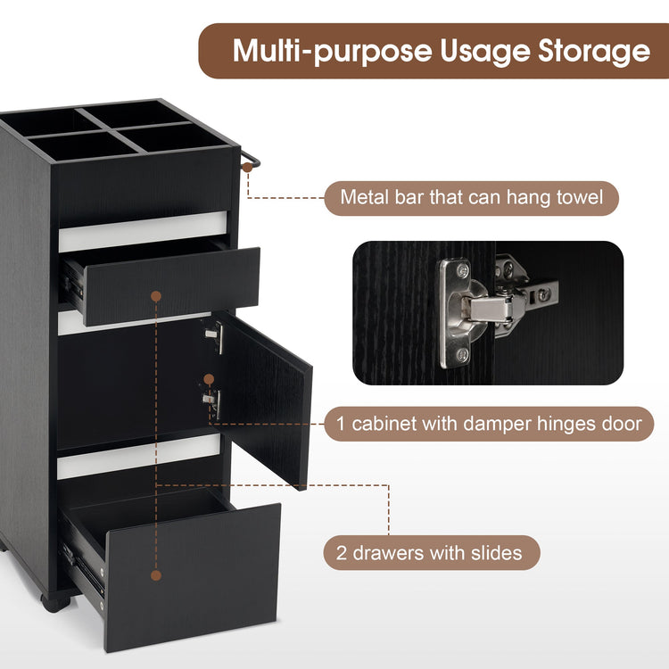 Salon Spa Trolley With Square Storage Lattice Barber Cart Organizer 2039