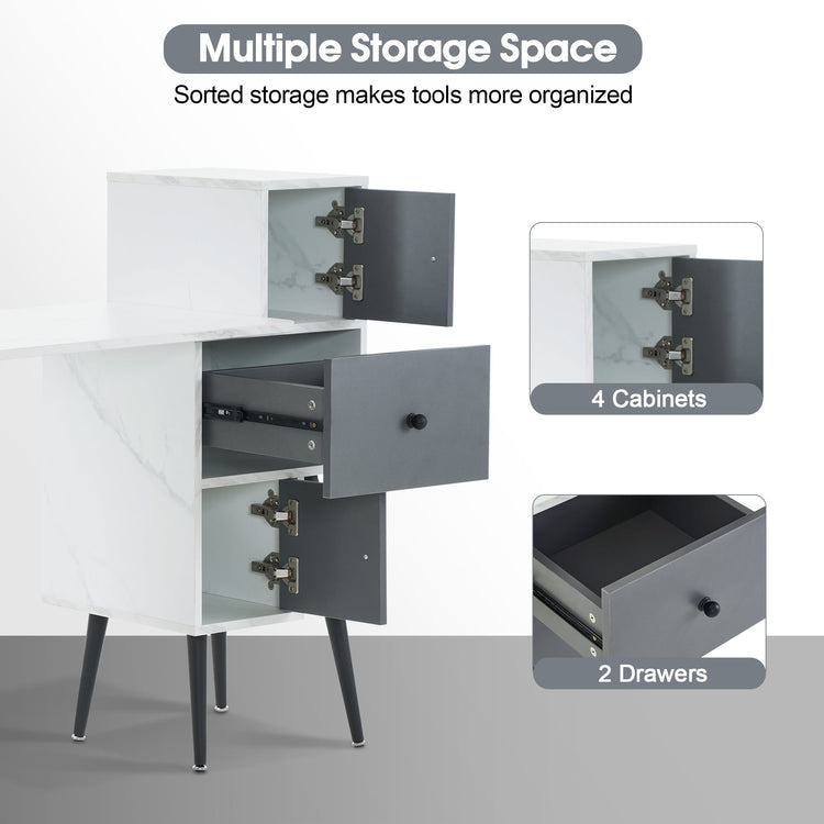 Manicure Table In Darkgrey&White Makeup Storage Desk 2677