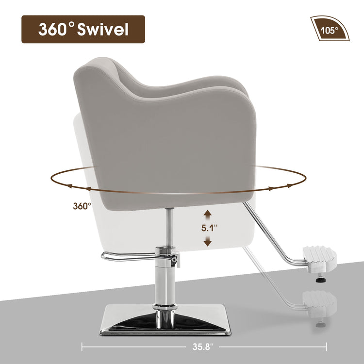 Salon Chair For Hair Stylist, Hydraulic Barber Styling Chair Brown 3802