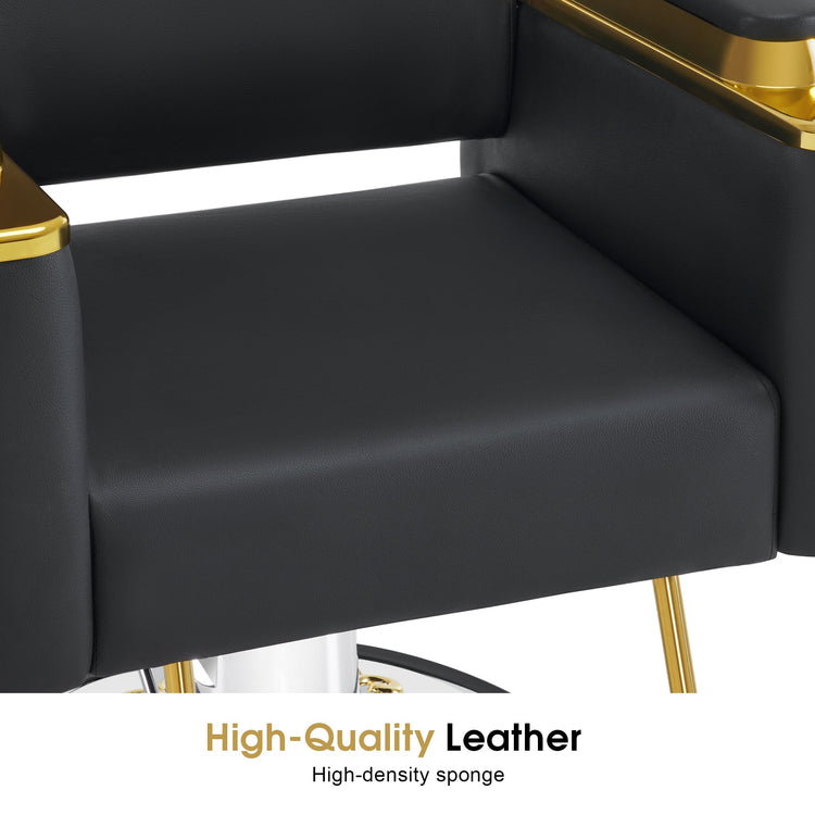 Gold&Black Salon Chair, Hydraulic Barber Spa Styling Equipment 8633