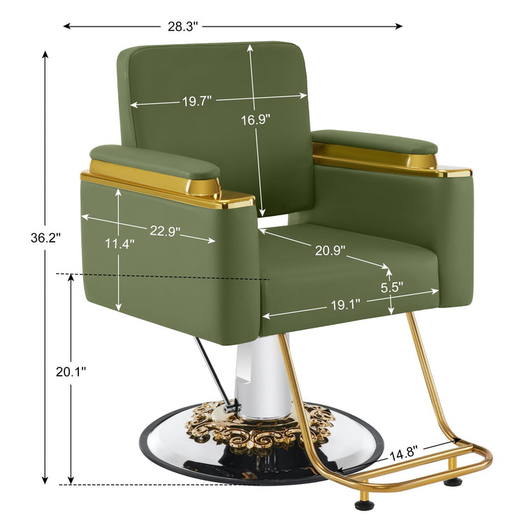 Gold&Black Salon Chair, Hydraulic Barber Spa Styling Equipment 8633