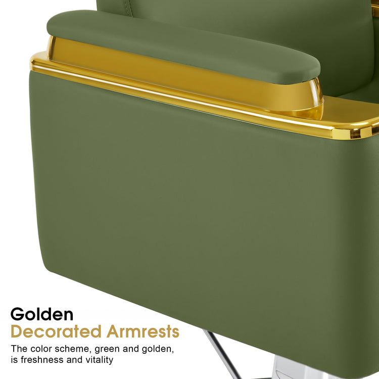 Gold&Black Salon Chair, Hydraulic Barber Spa Styling Equipment 8633