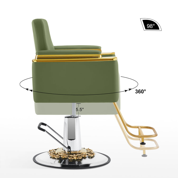 Gold&Black Salon Chair, Hydraulic Barber Spa Styling Equipment 8633