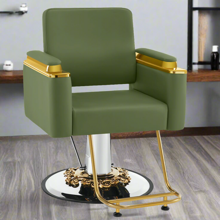 Gold&Black Salon Chair, Hydraulic Barber Spa Styling Equipment 8633