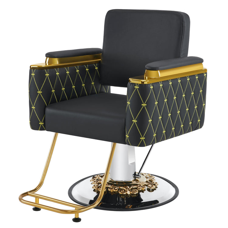 Gold&Black Salon Chair, Hydraulic Barber Spa Styling Equipment 8633