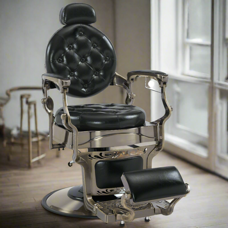Vintage Barber Chair, Heavy Duty Metal Retro Reclining Salon Chair 8914