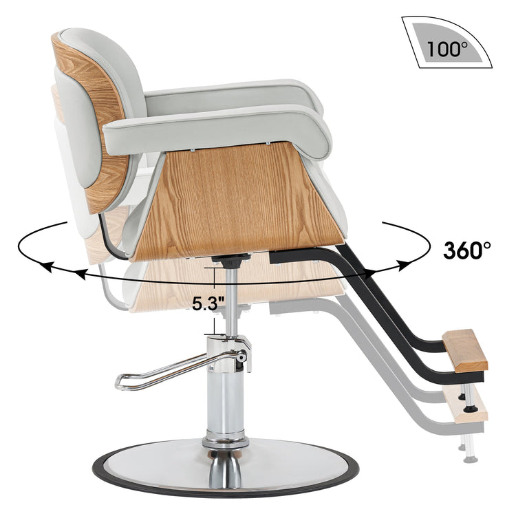 Wooden Swivel Salon Chair For Hair Stylist, Hair Styling Chair 9262