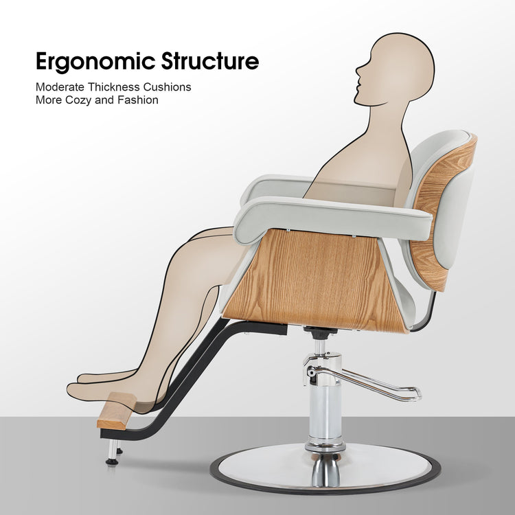Wooden Swivel Salon Chair For Hair Stylist, Hair Styling Chair 9262