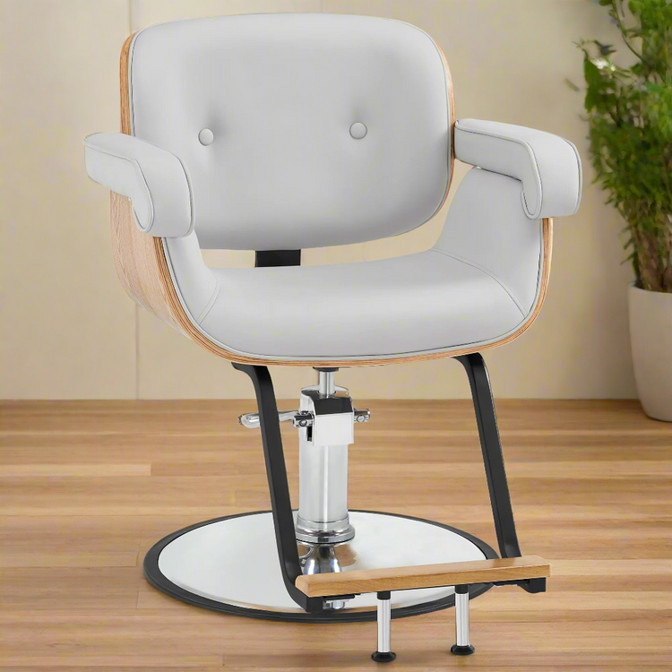 Wooden Swivel Salon Chair For Hair Stylist, Hair Styling Chair 9262