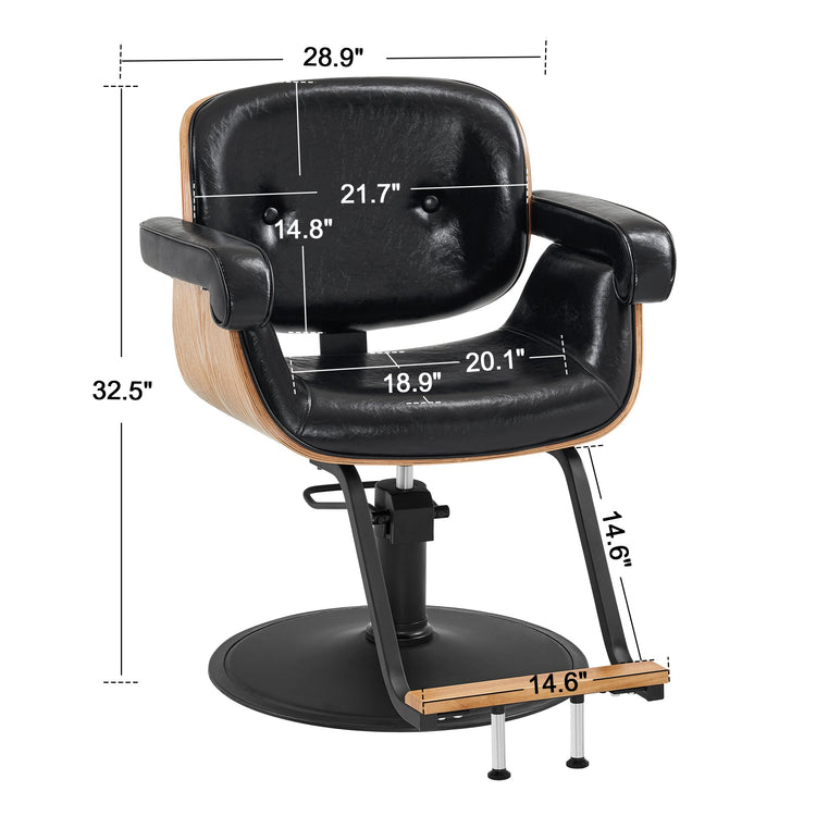 Wooden Swivel Salon Chair For Hair Stylist, Hair Styling Chair 9262