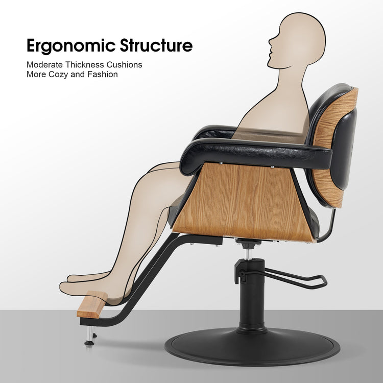 Wooden Swivel Salon Chair For Hair Stylist, Hair Styling Chair 9262