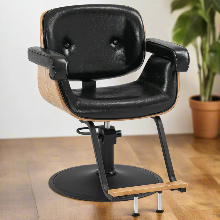 Wooden Swivel Salon Chair For Hair Stylist, Hair Styling Chair 9262