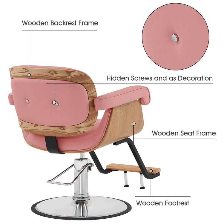 Wooden Swivel Salon Chair For Hair Stylist, Hair Styling Chair 9262