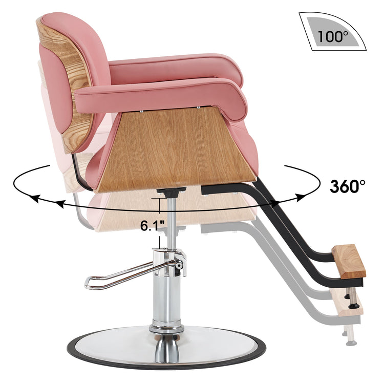 Wooden Swivel Salon Chair For Hair Stylist, Hair Styling Chair 9262