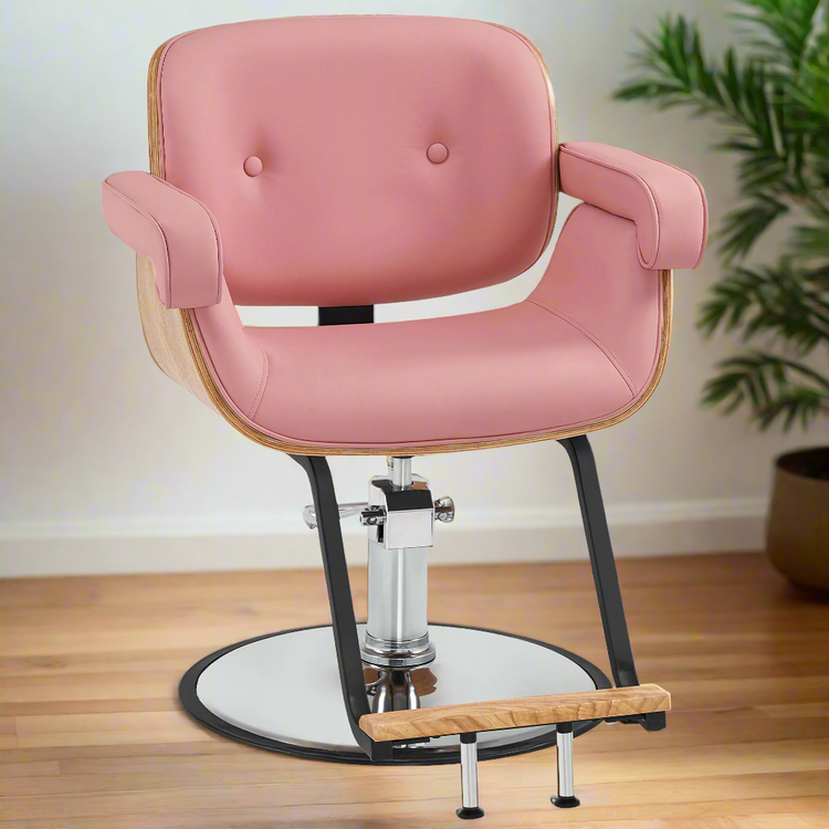 Wooden Swivel Salon Chair For Hair Stylist, Hair Styling Chair 9262