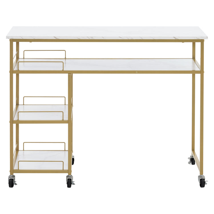 Simple Nail Table With Rolling Wheels Modern Makeup Station 2401