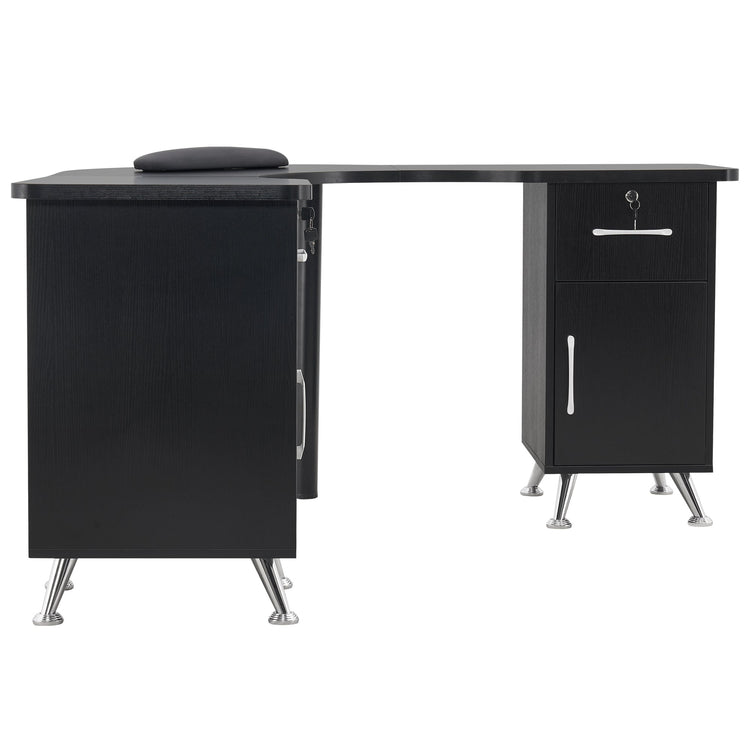 L-Shaped Nail Table Corner Manicure Desk For Home Office 2672