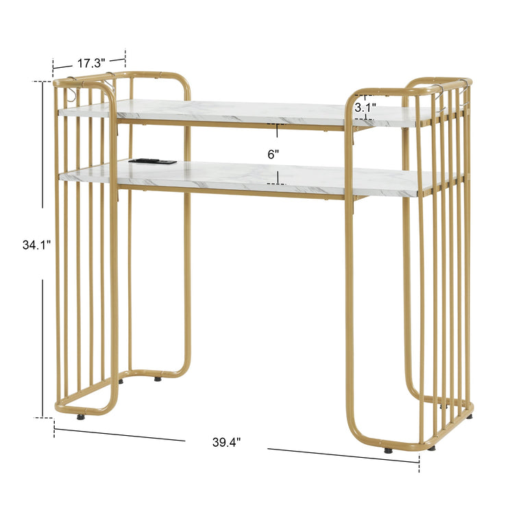 Minimalist Manicure Table With Steel Frame, Beauty&Professional Stylist Equipment 2434