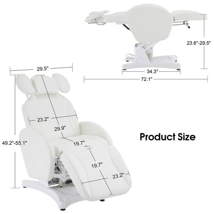 Electric Esthetician Bed, Ergonomic Facial Massage Table With 1 Motor, 330 Lbs Capacity 2114