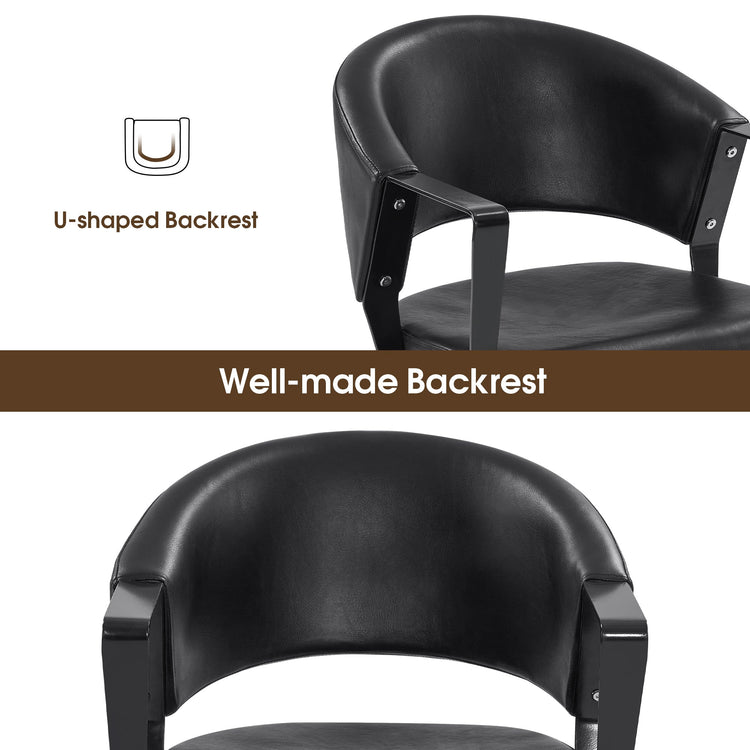 Hydraulic Salon Chair, All Black 360° Swivel Hair Styling Chair 8517