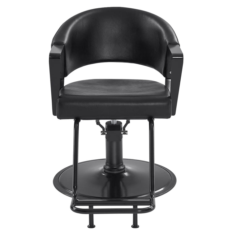 Hydraulic Salon Chair, All Black 360° Swivel Hair Styling Chair 8517
