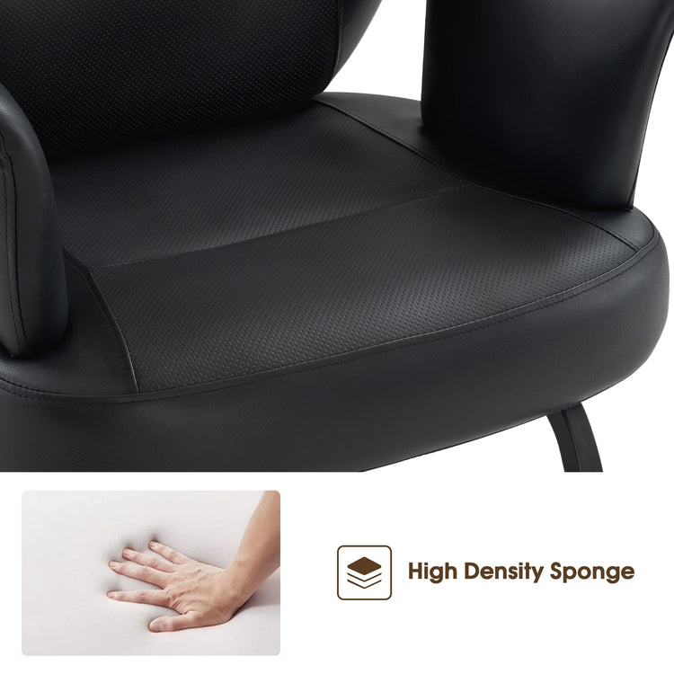 Black Salon Chair, Breathable Pvc Leather Beauty Chair For Hair Stylist 3082