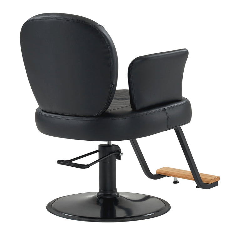 Black Salon Chair, Breathable Pvc Leather Beauty Chair For Hair Stylist 3082