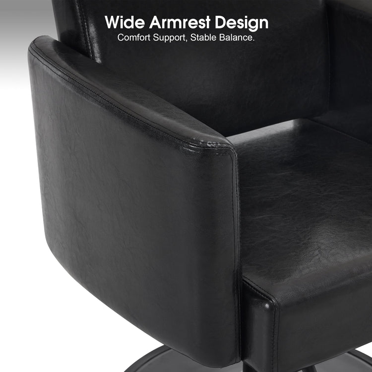 Black Salon Chair, Barber Hydraulic Styling Chair For Hair Stylist 9412