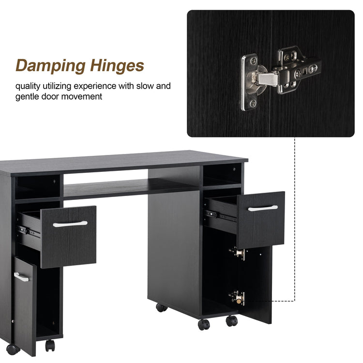 Manicure Table With Wheels Movable Nail Desk Salon Workstation 2600