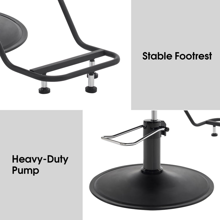 Black Salon Chair, Barber Hydraulic Styling Chair For Hair Stylist 9412