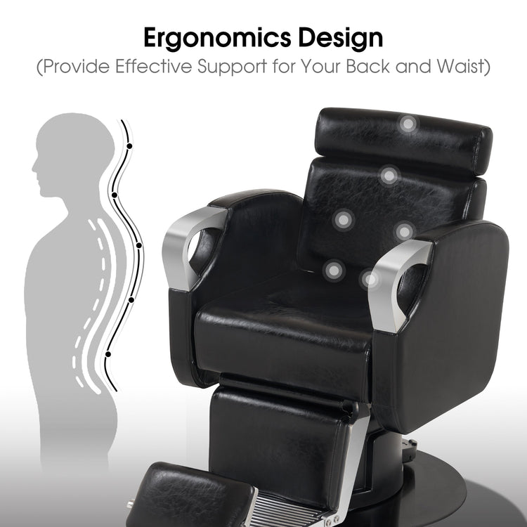 Electric Barber Chair, Reclining Hair Stylist Salon Chair For Barbershop 9109