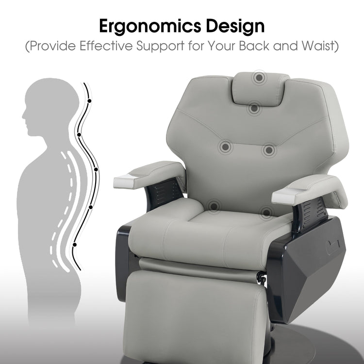 Electric Barber Chair, Reclining Salon Styling Chair For Hair Stylist 9108