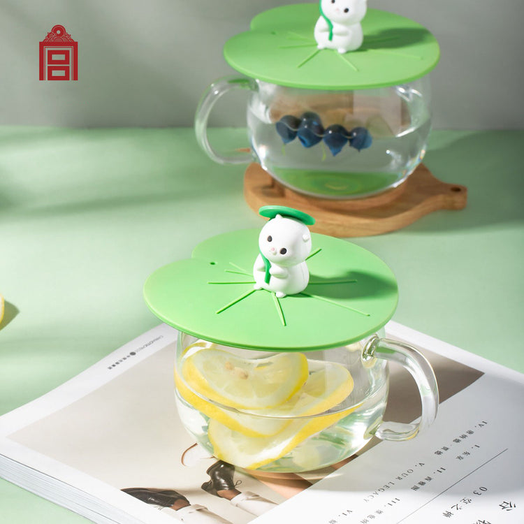 The Forbidden City Cat | Rain Cat with Lotus Leaf Silicone Cup Lid