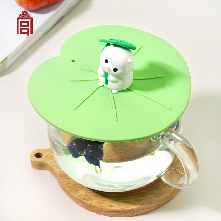 The Forbidden City Cat | Rain Cat with Lotus Leaf Silicone Cup Lid